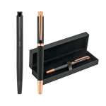 Bolígrafo roller corporativo elegante con estuche y tinta negra Grace varios colores