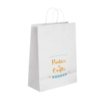 Bolsas kraft personalizadas pequeñas blancas 90 g/m2 Retail Mini color blanco imagen con logo