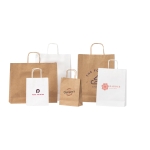 Bolsas kraft personalizadas pequeñas blancas 90 g/m2 Retail Mini
