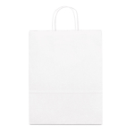 Bolsa publicitaria barata de papel craft blanco 90 g/m2 Retail color blanco primera vista
