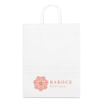 Bolsa publicitaria barata de papel craft blanco 90 g/m2 color blanco imagen con logo 2