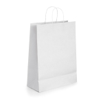 Bolsa publicitaria barata de papel craft blanco 90 g/m2 Retail color blanco