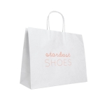 Bolsa kraft personalizada extra grande blanca 100 g/m2 Retail XL color blanco imagen con logo