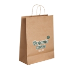 Bolsas kraft personalizadas pequeñas asa torcida 115 g/m2 Craft Mini color natural imagen con logo