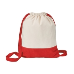 Mochila saco bicolor de lona de algodón 180 g/m2 CottonStyle color rojo