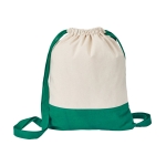 Mochila saco bicolor de lona de algodón 180 g/m2 CottonStyle color verde primera vista