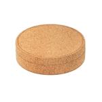 Elegante set de vino en caja redonda de corcho con 4 piezas Cork color natural en caja