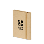 Bloc de notas papel reciclado con adhesivos, regla y boli PocketDesk vista principal