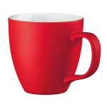 Tazas de porcelana en color mate de 450ml Matt Plus color rojo