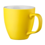 Tazas de porcelana en color mate de 450ml Matt Plus color amarillo