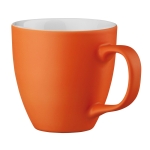 Tazas de porcelana en color mate de 450ml Matt Plus color naranja