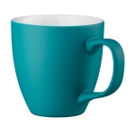 Tazas de porcelana en color mate de 450ml Matt Plus color turquesa