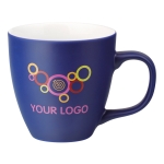 Tazas de porcelana en color mate de 450ml Matt Plus color azul real imagen con logo 2