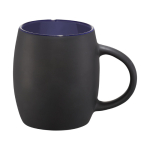 Taza de cerámica con base o tapa de madera 400ml Coaster color azul segunda vista frontal