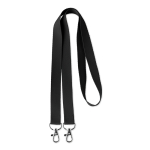 Lanyard Duo 15mm color negro septima vista