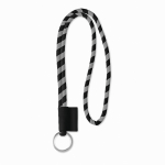 Lanyards tubulares de 0,7 cm con etiqueta impresa Tube Stripes color negro septima vista