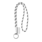Lanyards tubulares de 0,7 cm con etiqueta impresa Tube Stripes color blanco septima vista