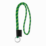 Lanyards tubulares de 0,7 cm con etiqueta impresa Tube Stripes color verde septima vista