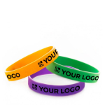 Pulseras personalizadas de silicona baratas de 12 mm Regular color amarillo vista de impresión