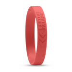 Pulseras de festival personalizadas de silicona con Alto Relieve color rojo