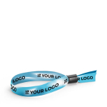 Pulseras sublimadas baratas de poliéster con cierre inviolable Sublim color blanco vista de impresión