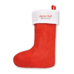 Calcetín navideño promocional de Papá Noel para regalos Navideño Santa color rojo vista principal segunda vista