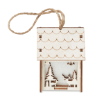 Adorno de navidad en forma de casa con luces Navideño Lampion color madera quinta vista