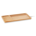 Set de sobremesa de bambú con cargador inalámbrico Bamboo Tidy color blanco