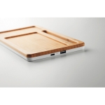Set de sobremesa de bambú con cargador inalámbrico Bamboo Tidy color blanco sexta vista