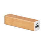 Powerbank de bambú con logo impreso o grabado 2.200 mAh Bamboo color madera