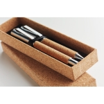 Bolígrafo y roller con cuerpo de corcho tinta azul y negra Corticem color madera septima vista