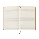 Libreta personalizada reciclada con elástico A5 hojas a rayas EcoNote color negro cuarta vista