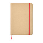 Libreta personalizada reciclada con elástico A5 hojas a rayas EcoNote color rojo