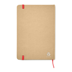 Libreta personalizada reciclada con elástico A5 hojas a rayas EcoNote color rojo segunda vista
