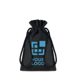 Bolsa pequeña negra algodón para regalos 105 g/m2 Night Boutique Small vista de impresión