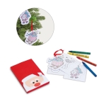 Set infantil de dibujos de cartón y ceras para colorear Santa varios colores
