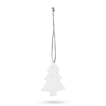 Decoración tipo árbol de Navidad para colgar con logo Navideño Treetop color blanco
