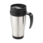 Taza isotérmica barata de acero con interior plástico 400ml Barista color negro