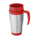 Taza isotérmica barata de acero con interior plástico 400ml Barista color rojo