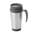 Taza isotérmica barata de acero con interior plástico 400ml Barista color gris