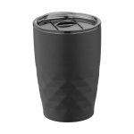 Vaso térmico de acero con formas geométricas 350ml Avenue Liberica color negro segunda vista frontal