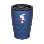 Vaso térmico de acero con formas geométricas 350ml Avenue Liberica color azul vista impresión tampografía