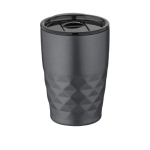 Vaso térmico de acero con formas geométricas 350ml Avenue Liberica color gris oscuro segunda vista frontal