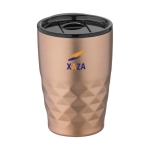 Vaso térmico de acero con formas geométricas 350ml Avenue Liberica color champagne vista impresión tampografía