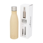 Botellas impresas con cubierta de madera Avenue Lane Natural 500ml color madera