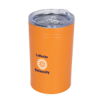 Vaso térmico de acero con cierre antideslizante 330ml Coffee Club color naranja vista impresión tampografía