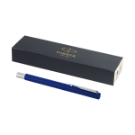 Elegante bolígrafo roller marca Parker tinta negra Parker Vector color azul