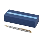 Bolígrafo de acero de alta calidad con tinta azul Waterman Hémisphère color dorado segunda vista