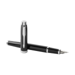 Pluma metálica bicolor con acabados dorados tinta azul Parker IM Gold quinta vista