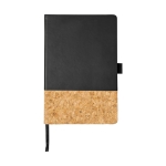 Elegante libreta con tapa de corcho A5 hojas a rayas JournalBooks Cork color negro tercera vista frontal